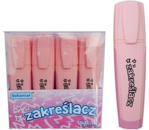 Zakreślacz pastelowy różowy (12szt) 1