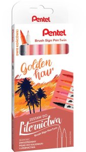 Pisaki pędzelkowe Pentel Brush Sign Pen Twin SESW3 1