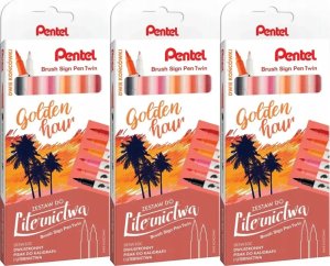 Pentel Pisaki pędzelkowe Brush Sign Pen Twin SESW3 3