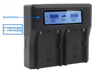 Baxxtar Pro Ladegerät LCD Dual für LP-E6 1