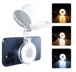 Lampa Led + Lusterko Na Magnes Telefon Smartfon Zdjęć Selfie Vlog Telesin / C03 1