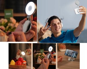 Lampa Led + Lusterko Na Magnes Telefon Smartfon Zdjęć Selfie Vlog Telesin / C03 4