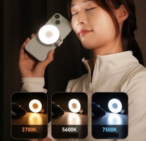 Lampa Led + Lusterko Na Magnes Telefon Smartfon Zdjęć Selfie Vlog Telesin / C03 5