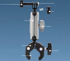 UCHWYT ROWEROWY NA MOTOCYKL KIEROWNICĘ REGULOWANY KULOWY 1/4 CALA 360 STOPNI GOPRO NA KAMERĘ SPORTOWĄ 4