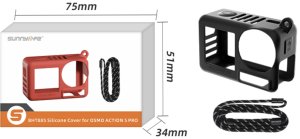 POKROWIEC FUTERAŁ CASE ETUI OSŁONA SILIKONOWA + PASEK SMYCZ DO DJI OSMO ACTION 5 PRO - RED 12