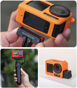 POKROWIEC FUTERAŁ CASE ETUI OSŁONA SILIKONOWA + PASEK SMYCZ DO DJI OSMO ACTION 5 PRO - RED 3