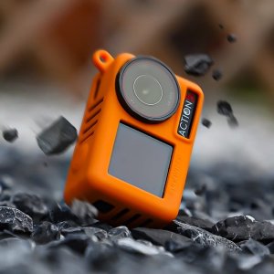 POKROWIEC FUTERAŁ CASE ETUI OSŁONA SILIKONOWA + PASEK SMYCZ DO DJI OSMO ACTION 5 PRO - RED 5