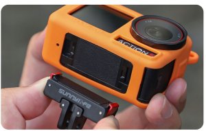 POKROWIEC FUTERAŁ CASE ETUI OSŁONA SILIKONOWA + PASEK SMYCZ DO DJI OSMO ACTION 5 PRO - ORANGE 3