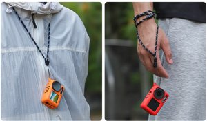 POKROWIEC FUTERAŁ CASE ETUI OSŁONA SILIKONOWA + PASEK SMYCZ DO DJI OSMO ACTION 5 PRO - ORANGE 6