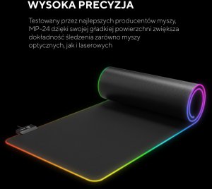 Rampage podkładka gamingowa pod klawiaturę i mysz 30x80cm, RGB, czarna (MP-24 RGB) 8