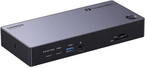 Stacja dokująca 13w1 Ugreen Revodok Max 313 Thunderbolt 4 do 2x USB 3.0, USB 3.2, USB-C 3.2, HDMI 2.1, DisplayPort 1.4, SD/microSD, RJ45, AUX 3.5mm, PD 140W 1