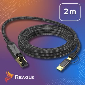 Kabel USB Reagle USB-A - RJ-45 2 m Czarny 8