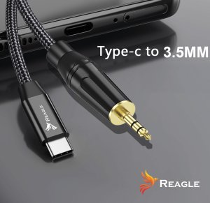 Kabel USB Reagle USB-C - mini Jack 3.5 mm 2 m Czarny 6