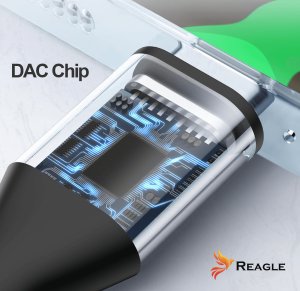 Kabel USB Reagle USB-C - mini Jack 3.5 mm 1 m Czarny 4