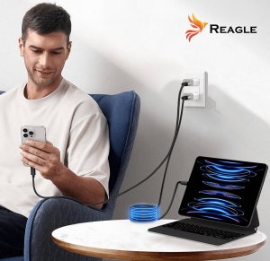 Kabel USB Reagle USB-C - USB-C 1 m Czarny 4