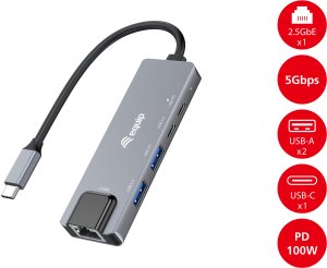 Equip 133496 stacja dokująca Przewodowa USB 3.2 Gen 1 (3.1 Gen 1) Type-C Szary 6