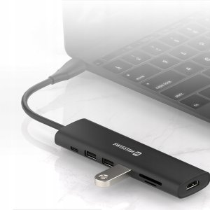Stacja/replikator Swissten Aluminium Multi-Port 7in1 USB-C 5