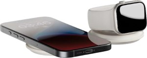Native Union Voyage 2-in-1 Qi2 Wireless Charger - bezprzewodowa ładowarka podróżna Qi2 15W do dwóch urządzeń kompatybilna z MagSafe (sandstone) 3