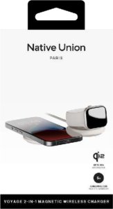 Native Union Voyage 2-in-1 Qi2 Wireless Charger - bezprzewodowa ładowarka podróżna Qi2 15W do dwóch urządzeń kompatybilna z MagSafe (sandstone) 5