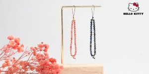 Hello Kitty Pearls Kitty Head - Zawieszka do telefonu (czarny) 5