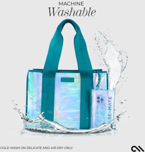 Case-Mate Large Travel Tote Bag - Wodoodporna torba na ramię z etui na telefon (Emerald Blue Soap Bubble) 8
