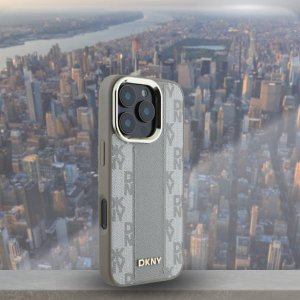 Etui DKNY Checkered Pattern Magsafe do   iPhone 16 Pro Max beżowy 12