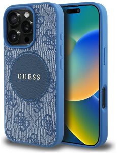 Etui Guess 4G Circle Classic Logo        MagSafe do iPhone 16 Pro Max niebieski 1