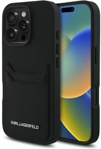 Etui Karl Lagerfeld HC Grained PU        Cardslot Metal Elong do iPhone 16 Pro Max czarny 1