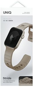 UNIQ pasek Stride Apple Watch Series1/2/3/4/5/6/7/8/9/SE/SE2 38/40/41mm FKM Rubber Strap khaki/pale khaki 7
