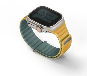 UNIQ pasek Revix Evo Apple Watch Series1/2/3/4/5/6/7/8/9/SE/SE2/Ultra/Ultra2 42/44/45/49mm Reversible Magnetic zielono-żółty/viridian green-burnt yellow 2