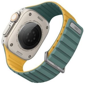 UNIQ pasek Revix Evo Apple Watch Series1/2/3/4/5/6/7/8/9/SE/SE2/Ultra/Ultra2 42/44/45/49mm Reversible Magnetic zielono-żółty/viridian green-burnt yellow 3