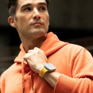 UNIQ pasek Revix Evo Apple Watch Series1/2/3/4/5/6/7/8/9/SE/SE2/Ultra/Ultra2 42/44/45/49mm Reversible Magnetic zielono-żółty/viridian green-burnt yellow 4