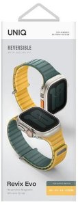 UNIQ pasek Revix Evo Apple Watch Series1/2/3/4/5/6/7/8/9/SE/SE2/Ultra/Ultra2 42/44/45/49mm Reversible Magnetic zielono-żółty/viridian green-burnt yellow 6