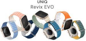 UNIQ pasek Revix Evo Apple Watch Series1/2/3/4/5/6/7/8/9/SE/SE2/Ultra/Ultra2 42/44/45/49mm Reversible Magnetic zielono-żółty/viridian green-burnt yellow 7