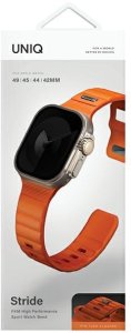 UNIQ pasek Stride Apple Watch Series1/2/3/4/5/6/7/8/9/SE/SE2/Ultra/Ultra 2 42/44/45/49mm FKM Rubber Strap pomarańczowy/volt orange 4