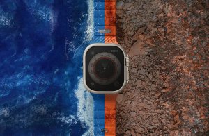 UNIQ pasek Stride Apple Watch Series1/2/3/4/5/6/7/8/9/SE/SE2/Ultra/Ultra 2 42/44/45/49mm FKM Rubber Strap pomarańczowy/volt orange 7