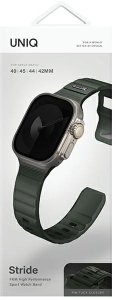 UNIQ pasek Stride Apple Watch Series1/2/3/4/5/6/7/8/9/SE/SE2/Ultra/Ultra 2 42/44/45/49mm FKM Rubber Strap ciemnozielony/moss green 3
