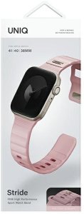 UNIQ pasek Stride Apple Watch Series1/2/3/4/5/6/7/8/9/SE/SE2 38/40/41mm FKM Rubber Strap różowy/pale pink 7