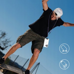 INNOSTYLE SMYCZ DO TELEFONU NA SZYJE WKŁADKA CROSSBODY MOCNA FIOLETOWA 6MM 3