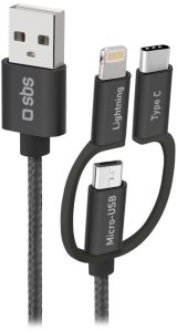 SBS USB to Micro-USB (Lightning/USB-C) cable 1.2m white 1