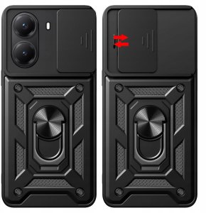 ETUI PANCERNE DO XIAOMI POCO X7 PRO CZARNE ARMOR HOLDER RING CASE KABURA 5