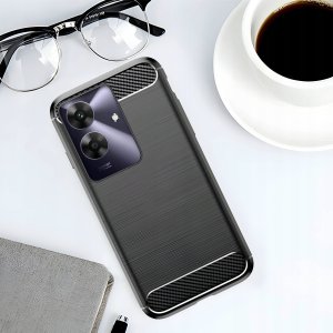 Hello Case Etui do Realme Note 60 (Czarne, Pancerne, Karbon, Case, Pokrowiec)   SZKŁO 4