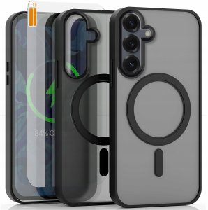 Etui Do Samsung Galaxy S25 Plus (Do Magsafe, Czarne Matowe, Plecki)   Szkło 1