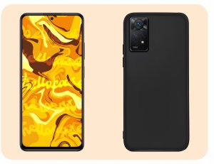 Etui do Redmi Note 11 Pro 4G / 5G / 12 Pro 4G (Czarne, Silikon)   Szkło 9H 4