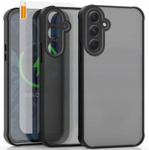 Etui do Samsung Galaxy A54 5G (Czarne, Matowe, Wzmacniane, Case)   Szkło 9H 1