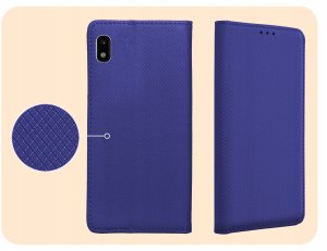 ETUI Z KLAPKĄ DO SAMSUNG GALAXY A10 GRANATOWE ZAMYKANE MAGNETYCZNE KABURA 4