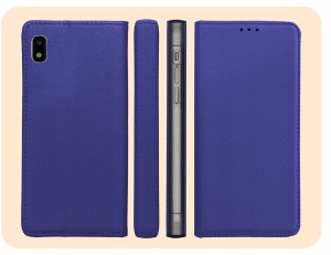 ETUI Z KLAPKĄ DO SAMSUNG GALAXY A10 GRANATOWE ZAMYKANE MAGNETYCZNE KABURA 6