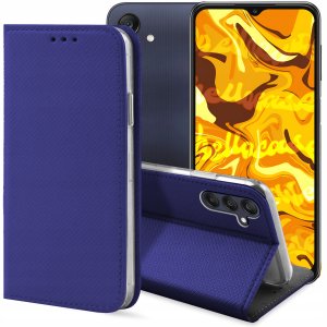ETUI Z KLAPKĄ DO SAMSUNG GALAXY A25 5G GRANATOWE ZAMYKANE MAGNETYCZNE CASE 1