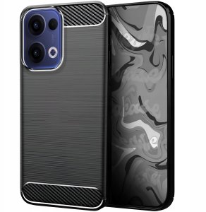 Etui do Oppo Reno13 5G (Czarne, Pancerne, Karbon, Pokrowiec, Plecki, Case) 1