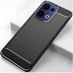 Hello Case Etui do Oppo Reno13 5G (Czarne, Pancerne, Karbon, Pokrowiec, Plecki, Case) 2